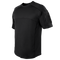 The Condor Trident Short Sleeve Battle Top features reinforced seams and a Velcro patch on the left upper sleeve, making it ideal for law enforcement or first responders. Shown here in black on a plain background.